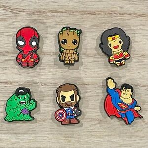 Superhero Shoe Charms Set of 6